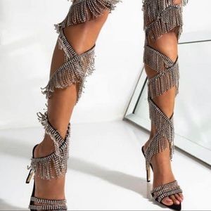 Azalea Wang Lace Up Diamond Heels